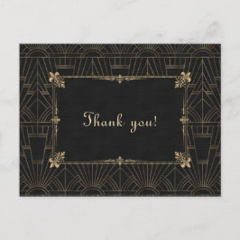 Royal Fleur-de-Lis Art Deco 1920 Wedding Vielen Da Postkarte