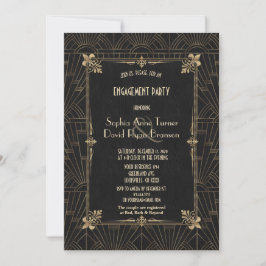 Royal Fleur-de-Lis Art Deco 1920er Engagement Part Einladung