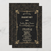 Royal Fleur-de-Lis Art Deco 1920er Engagement Part Einladung (Vorne/Hinten)