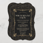 Royal Fleur-de-Lis Art Deco 1920er New Year Party Einladung (Vorne/Hinten)