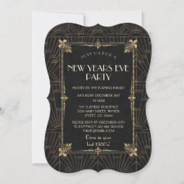 Royal Fleur-de-Lis Art Deco 1920er New Year Party Einladung