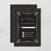 Royal Fleur-de-Lis Art Deco 1920s Wedding RSVP (Vorne/Hinten)