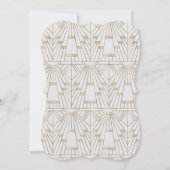 Royal Fleur-de-Lis Art Deco Gold Engagement Party Einladung (Rückseite)