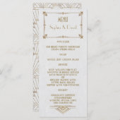 Royal Fleur-de-Lis Art Deco Gold White 20s Menü Menükarte (Vorne/Hinten)