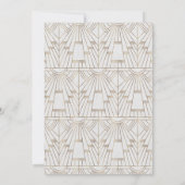 Royal Fleur-de-Lis Art Deco Gold White Wedding Einladung (Rückseite)