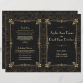 Royal Fleur-de-Lis Art Deco Hochzeitsprogramm der  (Vorne/Hinten)