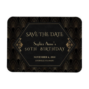 Royal Fleur-de-lis Gold Great Gatsby 50. Geburtsta Magnet