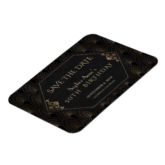 Royal Fleur-de-lis Gold Great Gatsby 50. Geburtsta Magnet (Linke Seite)