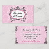 Royal Floral Crown Business Card Visitenkarte (Vorne/Hinten)