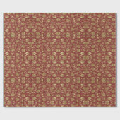 Royal Floral Packpapier Maroon und Gold (Flach)
