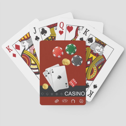 Royal Flush Classic Spielkarten Roter Hintergrund (Rückseite)