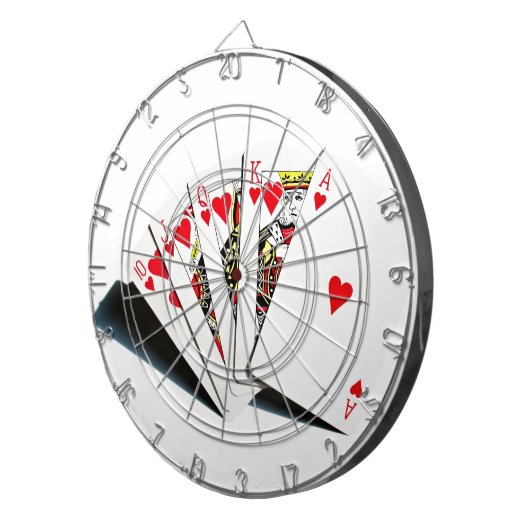 Royal Flush Hearts Dartscheibe (Vorderseite rechts)
