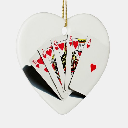 Royal Flush Hearts Keramik Ornament (Rechts)