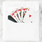 Royal Flush Hearts Rechteckiger Aufkleber (Tasche)