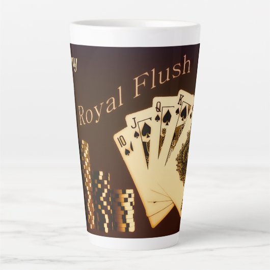 Royal Flush Poker Als Personalisierte große Tasse (Vorderseite)