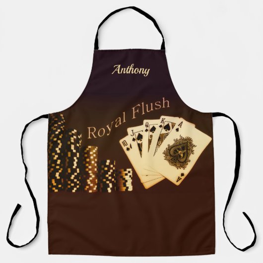 Royal Flush Poker Als Personalisierte Schürze (Vorderseite)