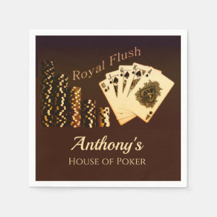 Royal Flush Poker Themed Personalisiert Paper Napk Serviette