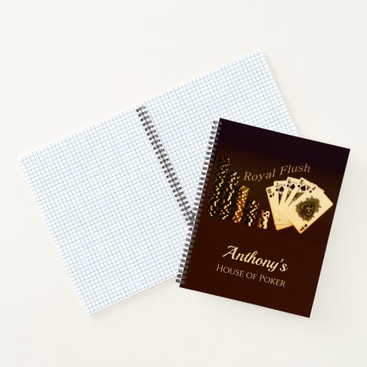 Royal Flush Poker Themed Spiral Notebook Notizblock (Innenseite)
