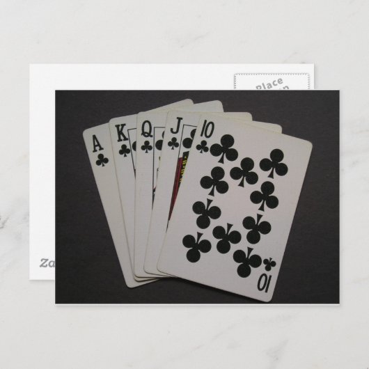 Royal Flush Postkarte (Vorne/Hinten)