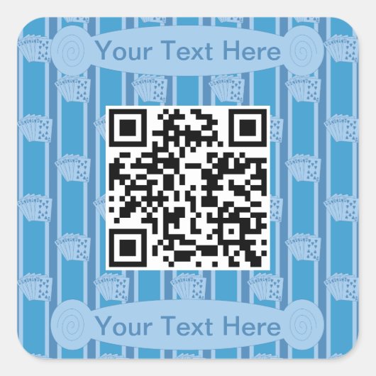 Royal Flush QR-Code: Spaß und Prunk Quadratischer Aufkleber (Vorderseite)