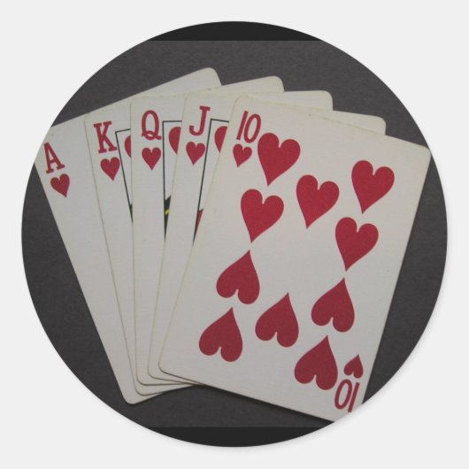 Royal Flush Runder Aufkleber (Vorderseite)