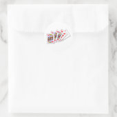 Royal Flush Runder Aufkleber (Tasche)