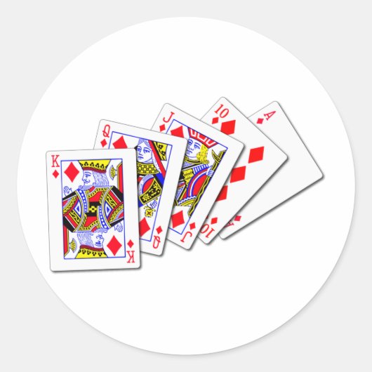 Royal Flush Runder Aufkleber (Vorderseite)