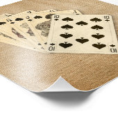 Royal Flush Spades Vintag auf Burlap Fotodruck (Ecke)