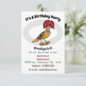 Royal Flycatcher Cartoon Illustration Einladung (Stehend Vorderseite)