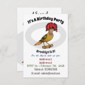 Royal Flycatcher Cartoon Illustration Einladung (Vorne/Hinten)