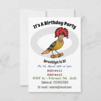 Royal Flycatcher Cartoon Illustration Einladung