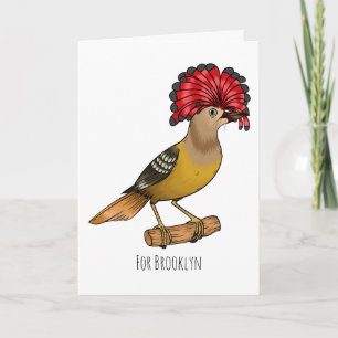 Royal Flycatcher Cartoon Illustration Karte