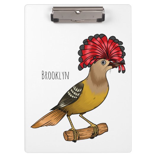 Royal Flycatcher Cartoon Illustration Klemmbrett (Vorderseite)