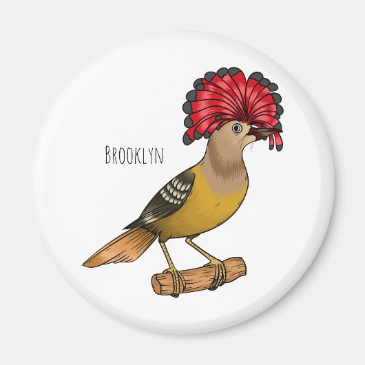 Royal Flycatcher Cartoon Illustration Magnet (Vorne)