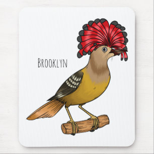Royal Flycatcher Cartoon Illustration Mousepad