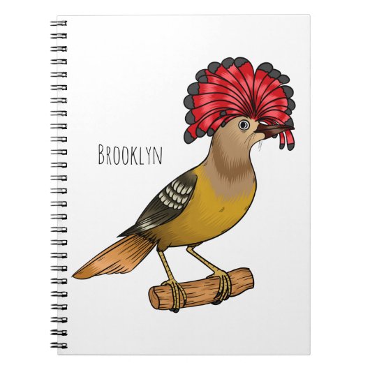 Royal Flycatcher Cartoon Illustration Notizblock (Vorderseite)