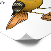 Royal Flycatcher Cartoon Illustration Poster (Ecke)