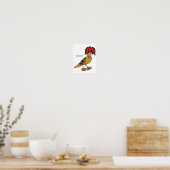 Royal Flycatcher Cartoon Illustration Poster (Küche)
