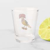 Royal Flycatcher Cartoon Illustration Schnapsglas (Rückseite)