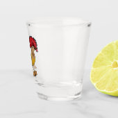 Royal Flycatcher Cartoon Illustration Schnapsglas (Rechts)