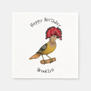 Royal Flycatcher Cartoon Illustration Serviette