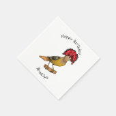 Royal Flycatcher Cartoon Illustration Serviette (Ecke)