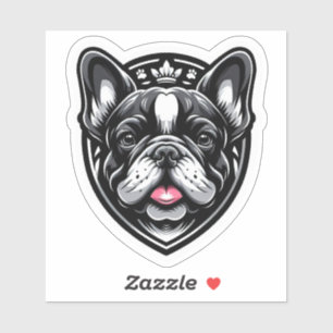 Royal French Bulldog Mascot Wappen Aufkleber