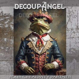 Royal Frog - Decoupage- Seidenpapier