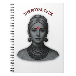 Royal Gaze Indian Queen Minimalist Bold Line Art Notizblock