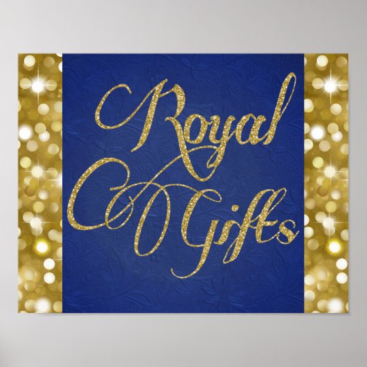 Royal Gifts|Gold Glitzer & Royal Blue Event Poster (Vorne)