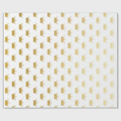 Royal Glam Golden Crown Princess White Vip Geschenkpapier (Flach)