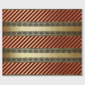 Royal Glam Golden Red Burgundy Lace Vip Geschenkpapier (Flach)