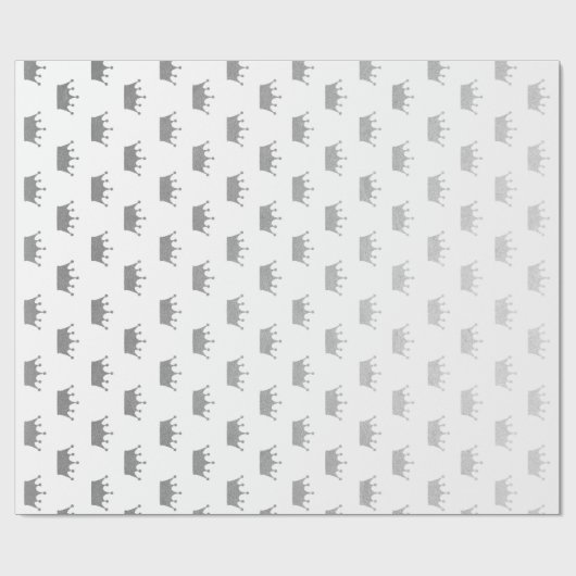 Royal Glam Silver Crown Princess White Vip Geschenkpapier (Flach)