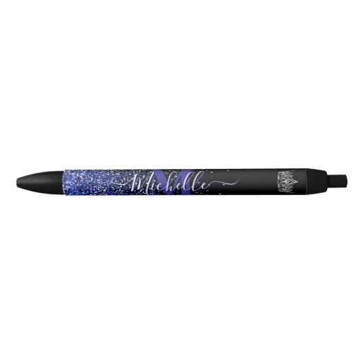 Royal Glitz Monogram Crown Custom Autograph Pen Kugelschreiber (Vorderseite)